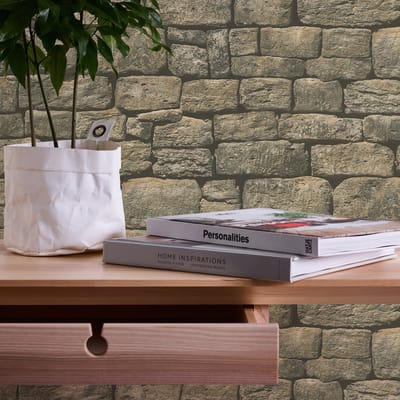 Natuursteen behang grijs taupe 20648003