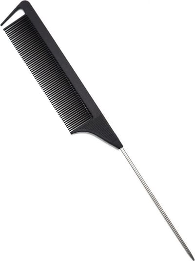 Carbon Antistatisch Haar kam met haak - puntkam - kapperskam - styling tool - CARBON ANTISTATIC COMB kam WITH TAIL 06926 anti-static