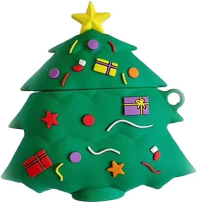 Beschermhoes Oordopjes - Hoesje Koptelefoon - Dagelijkse Bescherming - Uniek Kerst Design - 6.5x6.5x3.5 cm - Groen