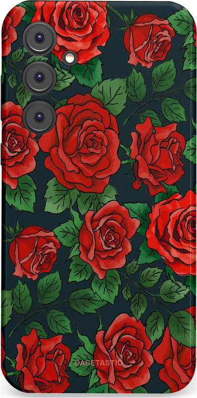 Casetastic Hoesje Geschikt voor Samsung A35 - Stijlvolle Beschermende Duo-layer Case - Rozen rood