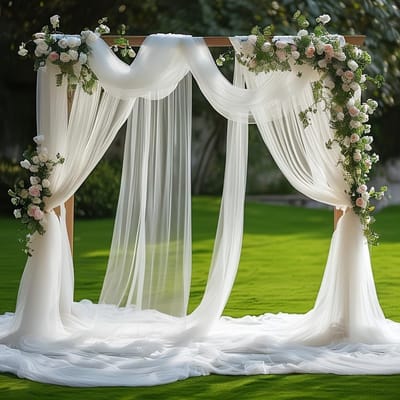 Transparante Chiffon Bruiloft Boog van Tulle 75 x 800 cm - Handvrije Decoratie voor Fotografie en Feesten