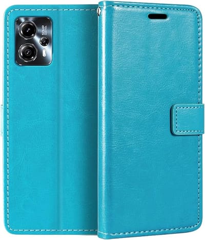 Portemonnee Bookcase Hoesje Geschikt voor: Motorola Moto G23 - Turquoise