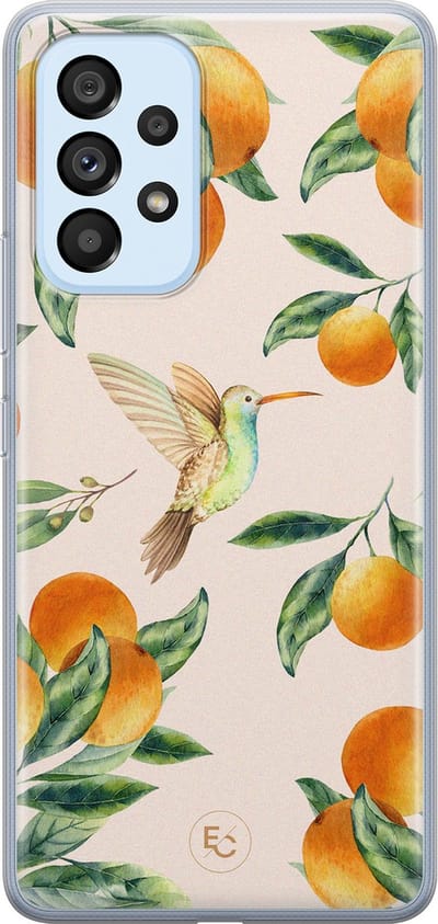Hoesje geschikt voor Samsung Galaxy A53 - Tropical fruit - Soft Case - TPU - Print - Oranje - ELLECHIQ