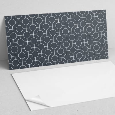 Coloray Wandpanelen Zelfklevend - Geometrisch patroon van cirkels en lijnen PVC Wandpaneel - 100 cm x 50 cm - Grijs Wandbekleding Zelfklevend - 1 stuk - Mozaïeken Wandpanelen Zelfklevend - Keuken Wandpanelen - Wandpanelen Badkamer