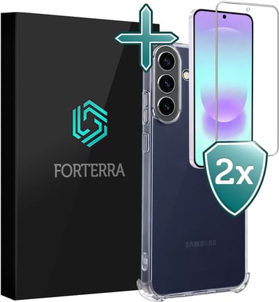 Hoesje Met Screenprotector - 2 stuks - Geschikt voor Samsung Galaxy A37 - Sterk & Shockproof - Back Cover - Siliconen Case - Telefoon Hoes - Shock Proof - Transparant