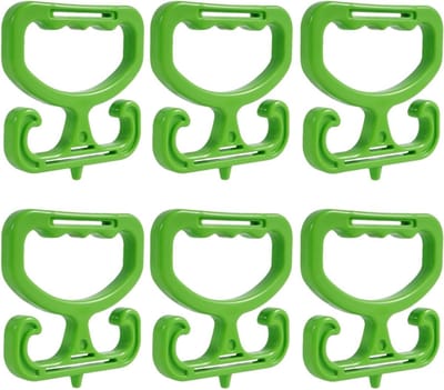 Draagbeugel boodschappentas - Handvat tassen - Zwaar dragen - Ergonomisch ontwerp - Set van 6 - Groen