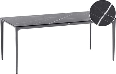 SOVARETO - Tuintafel - Donkergrijs/Zwart - HPL/Aluminium/marmer