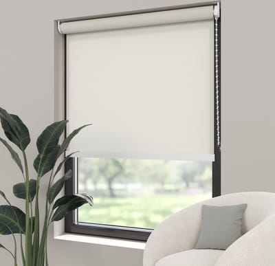 Dutchblinds Rolgordijn - lichtdoorlatend - Parel Wit - 40x190cm - Raamdecoratie op maat