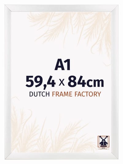 Fotolijst A1 59,4x84 cm - MDF - Wit Hoogglans - Praag