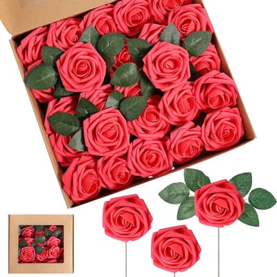 Bloemen- kunstbloemen- Rozen - Kunstplanten voor binnen - Kunstplant- Nepbloemen