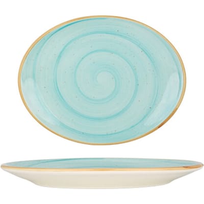 Bonna Serveerschaal - Aqua - Porselein - 25x19 cm - set van 2