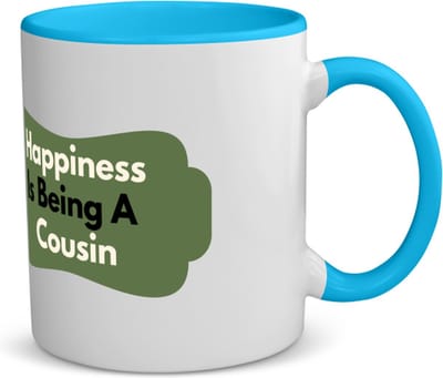 Akyol - happiness is being a cousin koffiemok - theemok - blauw - Neef - de liefste neef - verjaardag - cadeautje voor neef - neef artikelen - kado - geschenk - 350 ML inhoud
