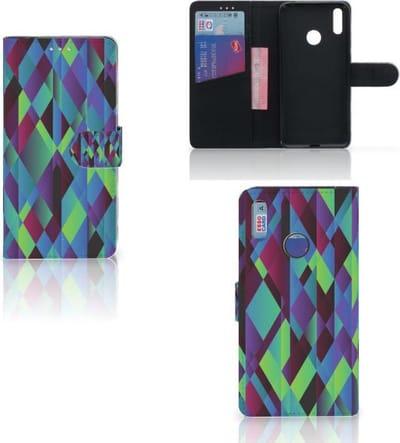 Huawei Y7 (2019) Book Case Abstract Green Blue