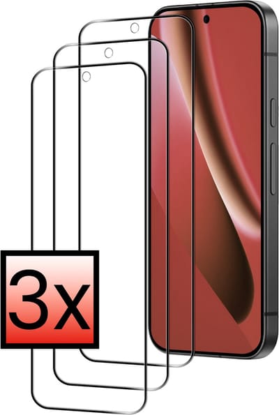 Screenprotector - 3 Stuks - Geschikt voor Google Pixel 10a - Full Cover - Beschermglas - Gehard Glas - Tempered Glass - Screen Protector