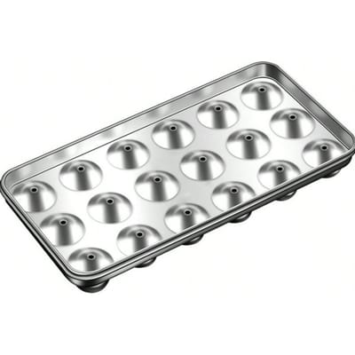 Moule de Hockey sur Glace Acier Inoxydable Grille à Glaçons Ronde Boîte Boîte à Glaçons Congélation Rapide Ménagère Grille à Glaçons Artifact avec Couvercle Boîte à Glaçons argenté