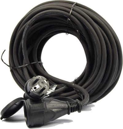 Verlengsnoer 10 meter 1.5mm² - IP44 Spatwaterdicht - Verlengsnoer 10 meter zwart