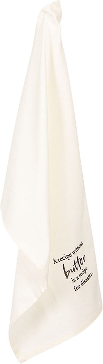 Clayre & Eef Theedoek 46x70 cm Beige Bruin Katoen Keukenhanddoek