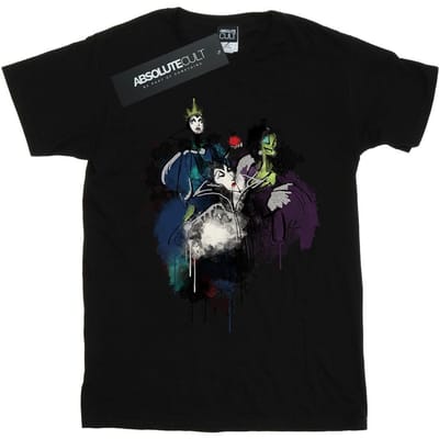 Disney Dames/Dames Villains Schets Katoenen Vriendje T-shirt (Zwart)