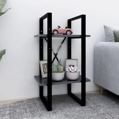 vidaXL - Boekenkast - met - 2 - schappen - 40x30x70 - cm - bewerkt - hout - grijs