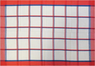 Jorzolino Blockstripe Theedoek (12 Stuks) - 50x70 cm - Red/Blue