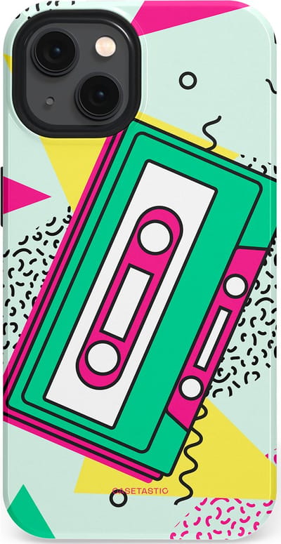 Casetastic Hoesje Geschikt voor Apple iPhone 13 Magsafe - Stijlvolle Beschermende Duo-layer Case - Retro 80s muziek