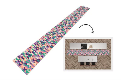 Keukenloper 400x50 cm - Keukenmat vinyl Patroon - Geometrie - Retro - Keukenmatten loper - Keuken vloerkleed tapijt