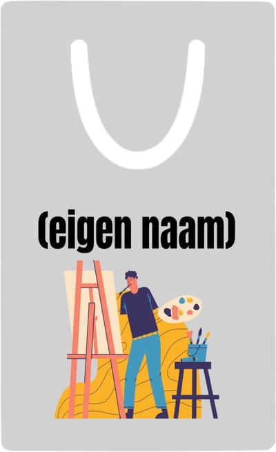 Hacebo® - kunstenaar die schildert met eigen naam metalen boekenlegger - Kunst - kunstenaars/kunstenaressen - iemand die houdt van kunst of kunst maken - verjaardag - cadeau - kado Bladwijzer boekenleggers - 7.6 cm x 5cm