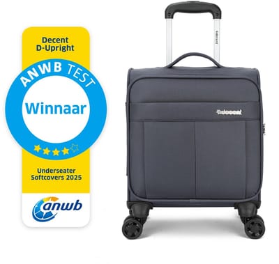Decent D-Upright Spinner TSA Reiskoffer 29 liter – Underseater ANWB Testwinnaar 2025 - Handbagage koffer 42x32x20cm - Lichtgewicht koffer - Reiskoffer - Veilig TSA Cijferslot – Grijs
