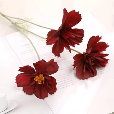 Perzische gerbera - rood - zijden bloemen - 3 stelen - onderhoudsvrij - 70 cm - kunstbloemen