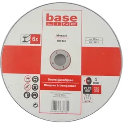 Baseline Doorslijpschijf - Metaal - 230mm - 6 Stuks