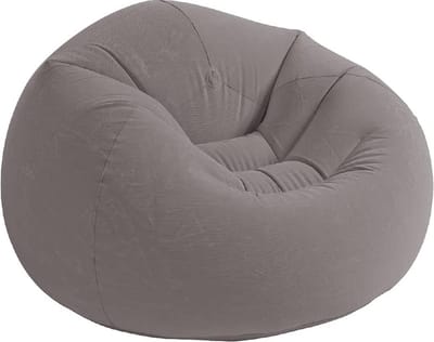 Intex Beanless Bag Chair Opblaasbaar - Zitzak - 1,14 m x 1,14 m x 71 cm, grijs