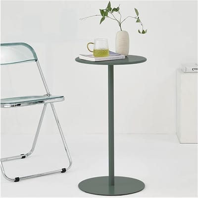Ronde Bistrotafel - Hoge Tafel - Koken en dineren - Industrieel metalen frame - 60x72cm - Zwart