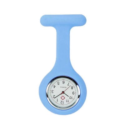 POWERZ® Verpleegster horloge, zuster horloge, siliconen licht blauw