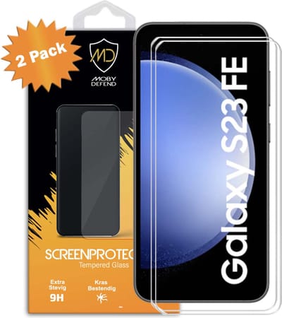 2-Pack MobyDefend Screenprotectors - Geschikt voor Samsung Galaxy S23 FE - Case-Friendly Screensavers - Gehard Glas