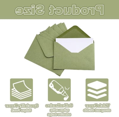 Eucalyptus Enveloppen 25 Stuks - 19.2 x 13.2 cm - Zonder Venster, Plakrand voor Trouwen, Verjaardagen en Feestdagen