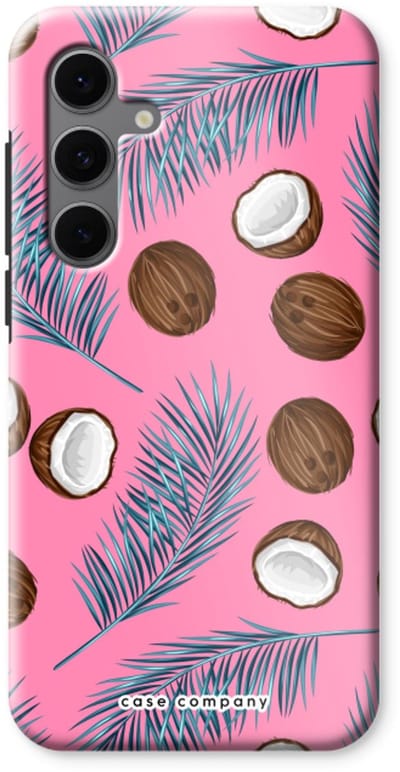 Case Company® - Hoesje geschikt voor Samsung Galaxy S24 FE hoesje - Kokosnoot - Tough Case - Maximale Bescherming alle Kanten en Schermrand