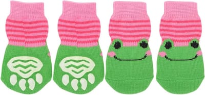 Antislip Hondensokken met Vorkpatroon voor Pootbescherming en Tractie - 1 Set van 4 Stuks, Medium voor Honden en Katten