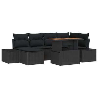 vidaXL - Tuinbank - Set - 7 - st - Zwart - en - Bruin