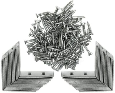 Dailygoods- Hoekbeugels Verzinkte Stalen - 16 mm Breed - 50 mm Lang - 30 Stuks - Voor Meubels en Houten Voorwerpen - Universeel Gebruik - Hoekverbinding