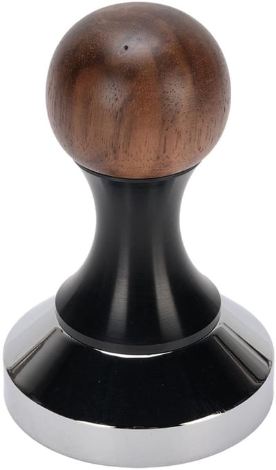 Dailygoods- Koffietamper Professionele 51 mm - Walnoot Houten Handgreep - Draadbodem - RVS - Gemakkelijk Onderhoud - Comfortabele Grip - Espresso Tamper