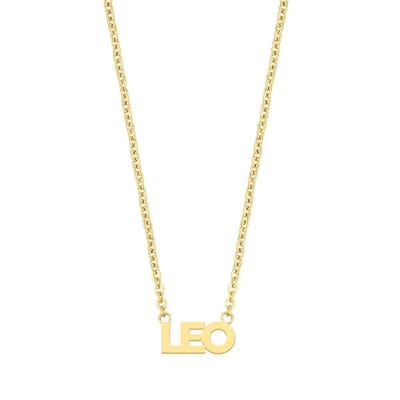 CO88 Collection Zodiac 8CN-26179 Stalen collier - Hanger leo - 38 + 7 cm - Goudkleurig