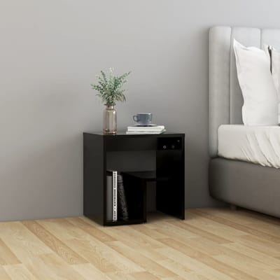vidaXL - Nachtkastje - 40x30x40 - cm - bewerkt - hout - zwart