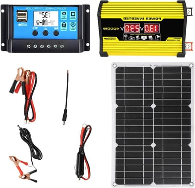 Zonnepaneel Set - Energie Omvormer - Energie Opwekken - Compleet Systeem - 300W - Geel