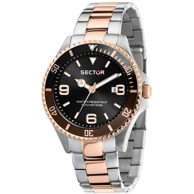 Montre Homme Quartz Sector 230 Cadran Noir Acier Inoxydable Bicolore Remise à Neuf R3253161019 100M noir