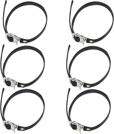 Set van 6 Verstelbare Fietspedalen met Klittenband, Ideaal voor Spinfietsen en Buitenfietsen, Inclusief Teenklemmen en Locking Mechanisme (50 cm)