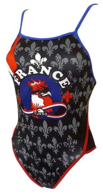 Turbo France Coq Badpak Met Dunne Bandjes Zwart 7-8 Years Meisje