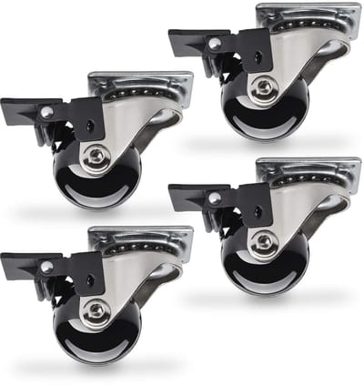 SOTECH 4 stuks Zwenkwiel Swift, zwart, diameter: 35 mm, met vastzetter, belastbaar tot 35 kg