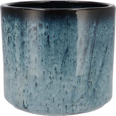DK Design Bloempot model Blue Glaze - blauw - D21 x H24 cm - ombre