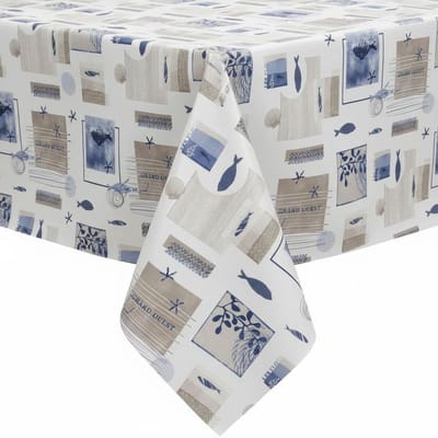 Protecttable - Rond Tafelzeil Maritiem ⌀138cm - Tafelkleed Afwasbaar - Kunststof