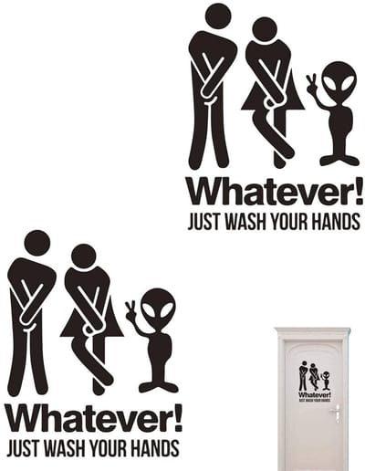 Dailygoods- Toiletpanelen Set van 2 - Zelfklevende Toiletstickers - Toiletdeurpanelen - Duurzaam Materiaal - Lichtgewicht - 16 x 20 cm